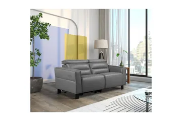 Reclinersoffa utan hörn Loft24 Carpari Reclinersoffa 2-sits Grey Artificial leather - Möbler - Vardagsrum - Soffor - Reclinersoffor & Biosoffor