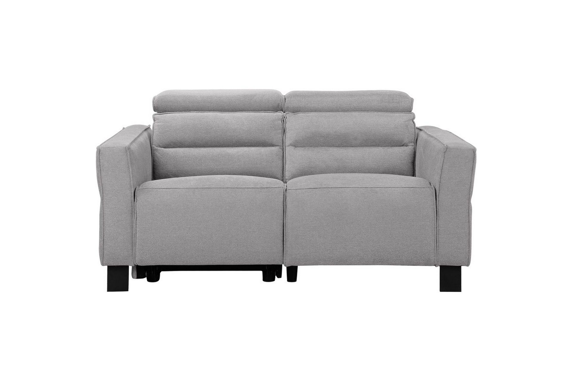 Reclinersoffa utan h&ouml;rn Loft24 Carpari Reclinersoffa 2-sits Grey Belfast fabric -