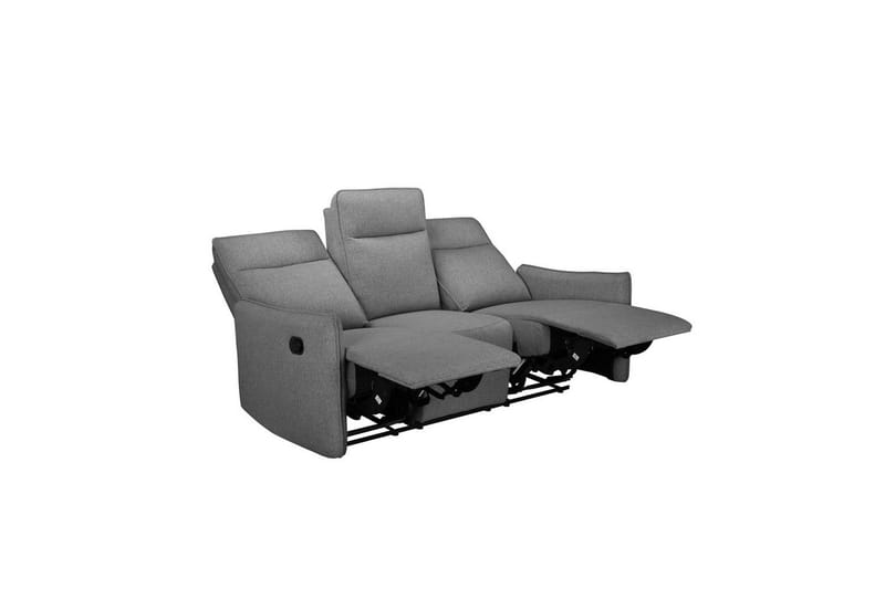 Reclinersoffa utan hörn Loft24 Lugo Reclinersoffa 3-sits Grey 100% polyester - Möbler - Vardagsrum - Soffor - Reclinersoffor & Biosoffor