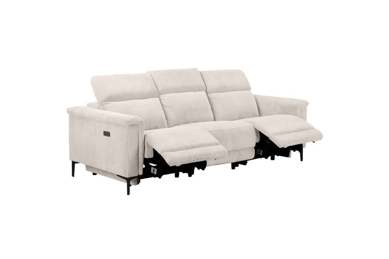 Reclinersoffa utan hörn Loft24 Lund Reclinersoffa 3-sits Vit - Möbler - Vardagsrum - Soffor - Reclinersoffor & Biosoffor