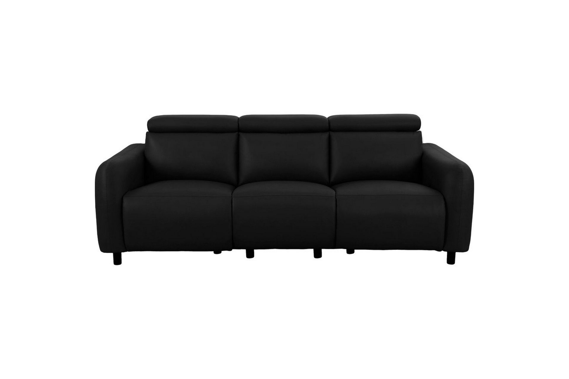 Reclinersoffa utan h&ouml;rn Loft24 Skaane Reclinersoffa 3-sits Black Artificial leather -
