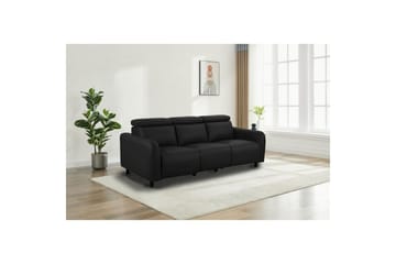 Reclinersoffa utan hörn Loft24 Skaane Reclinersoffa 3-sits Black Artificial leather - Möbler - Vardagsrum - Soffor - Reclinersoffor & Biosoffor