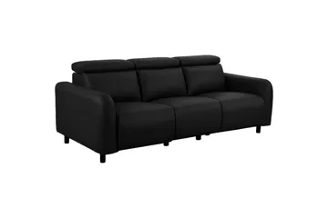 Reclinersoffa utan hörn Loft24 Skaane Reclinersoffa 3-sits Black Artificial leather - Möbler - Vardagsrum - Soffor - Reclinersoffor & Biosoffor