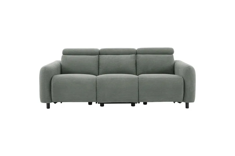 Reclinersoffa utan hörn Loft24 Skaane Reclinersoffa 3-sits Grå Manchester - Möbler - Vardagsrum - Soffor - Reclinersoffor & Biosoffor
