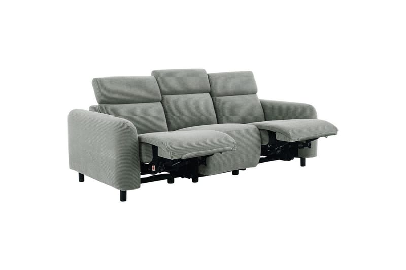 Reclinersoffa utan hörn Loft24 Skaane Reclinersoffa 3-sits Grå Manchester - Möbler - Vardagsrum - Soffor - Reclinersoffor & Biosoffor