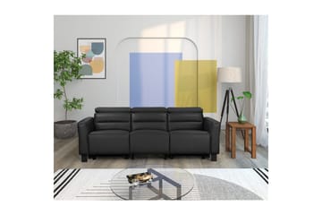 Reclinersoffa utan hörn Loft24 Soffa 3-sits Loft24 Carpari med 2 elektriska recliners Black Artificial leather - Möbler - Vardagsrum - Soffor - Reclinersoffor & Biosoffor