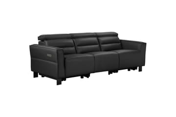 Reclinersoffa utan hörn Loft24 Soffa 3-sits Loft24 Carpari med 2 elektriska recliners Black Artificial leather - Möbler - Vardagsrum - Soffor - Reclinersoffor & Biosoffor