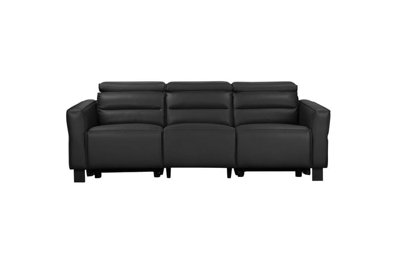 Reclinersoffa utan hörn Loft24 Soffa 3-sits Loft24 Carpari med 2 elektriska recliners Black Artificial leather - Möbler - Vardagsrum - Soffor - Reclinersoffor & Biosoffor