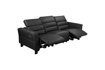 Reclinersoffa utan hörn Loft24 Soffa 3-sits Loft24 Carpari med 2 elektriska recliners Black Artificial leather - Möbler - Vardagsrum - Soffor - Reclinersoffor & Biosoffor
