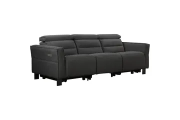Reclinersoffa utan hörn Loft24 Soffa 3-sits Loft24 Carpari med 2 elektriska recliners Grey Belfast fabric - Möbler - Vardagsrum - Soffor - Reclinersoffor & Biosoffor