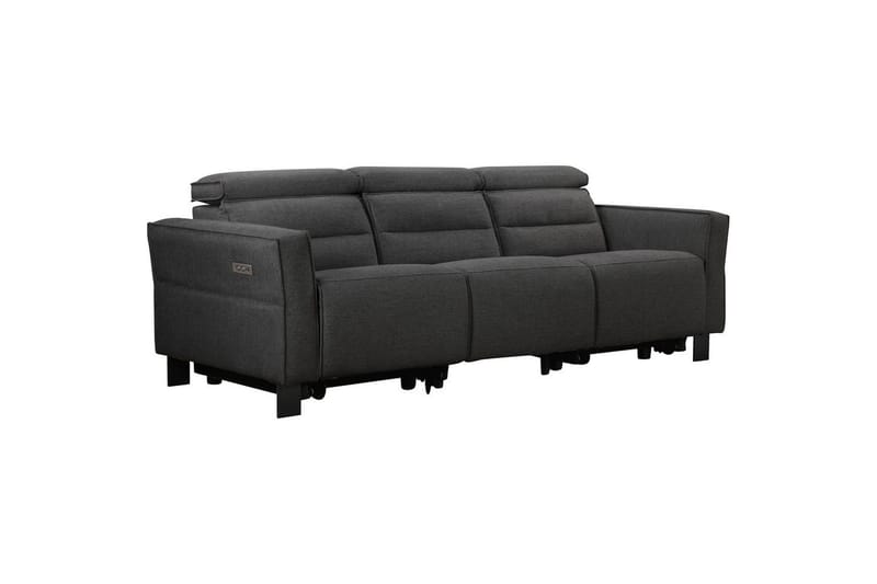 Reclinersoffa utan hörn Loft24 Soffa 3-sits Loft24 Carpari med 2 elektriska recliners Grey Belfast fabric - Möbler - Vardagsrum - Soffor - Reclinersoffor & Biosoffor