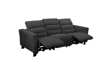 Reclinersoffa utan hörn Loft24 Soffa 3-sits Loft24 Carpari med 2 elektriska recliners Grey Belfast fabric - Möbler - Vardagsrum - Soffor - Reclinersoffor & Biosoffor
