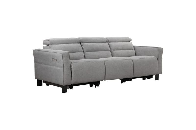 Reclinersoffa utan hörn Loft24 Soffa 3-sits Loft24 Carpari med 2 elektriska recliners Grey1 Belfast fabric - Möbler - Vardagsrum - Soffor - Reclinersoffor & Biosoffor