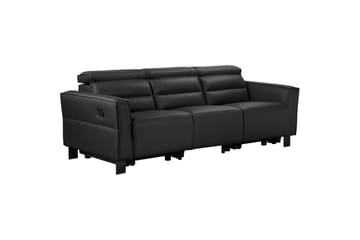 Reclinersoffa utan hörn Loft24 Soffa 3-sits Loft24 Carpari med 2 Manuella Fällbara Fotstöd Black Belfast fabric - Möbler - Vardagsrum - Soffor - Reclinersoffor & Biosoffor