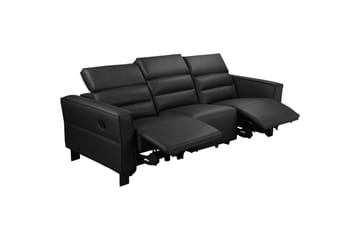 Reclinersoffa utan hörn Loft24 Soffa 3-sits Loft24 Carpari med 2 Manuella Fällbara Fotstöd Black Belfast fabric - Möbler - Vardagsrum - Soffor - Reclinersoffor & Biosoffor