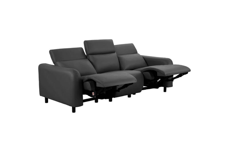 Reclinersoffa utan hörn Loft24 Soffa 3-sits Loft24 Skaane med 2 manuella vilstolar Grey Artificial leather - Möbler - Vardagsrum - Soffor - Reclinersoffor & Biosoffor