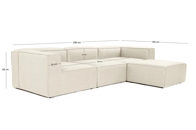 Redlands Soffa med Divan 3-sits - Ecru - Möbler - Vardagsrum - Soffor - Divansoffa & schäslong