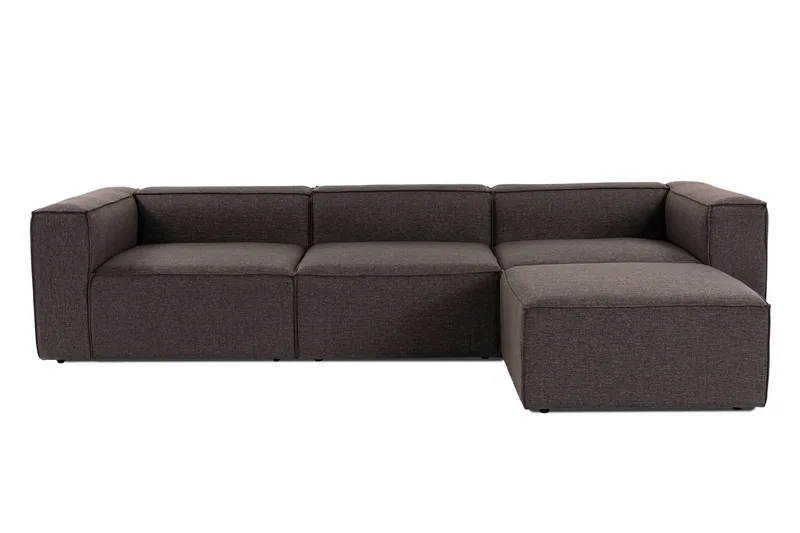 Redlands Soffa med Divan 3-sits, Mörkbrun