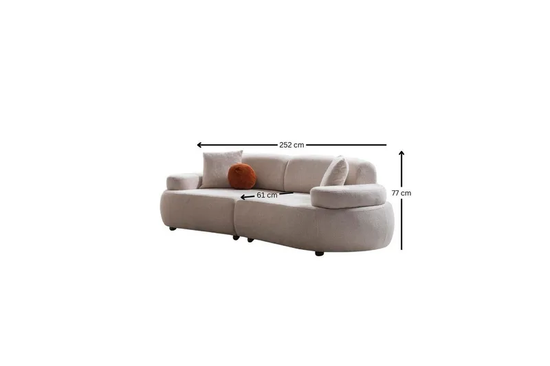 Rio Soffa 3-sits - Krämvit - Möbler - Vardagsrum - Soffor - 3-sits soffor