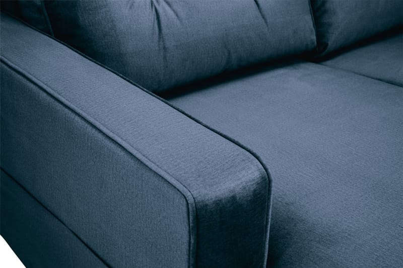 RIVALTA U-soffa Large med Divan Vänster Sammet Midnattsblå - U-soffor - Sammetssoffor