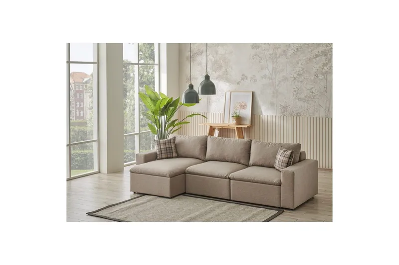 Rivran Soffa med Divan 4-sits - Cream - Möbler - Vardagsrum - Soffor - Divansoffa & schäslong