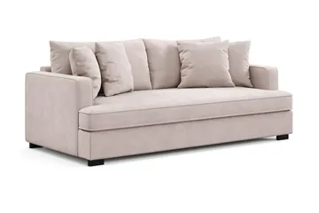 Rossita 3-sits Djup Sammetsoffa med hel dyna - Beige - Möbler - Vardagsrum - Soffor - Sammetssoffor