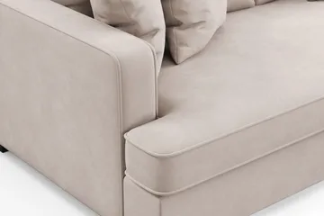 Rossita 3-sits Djup Sammetsoffa med hel dyna - Beige - Möbler - Vardagsrum - Soffor - Sammetssoffor