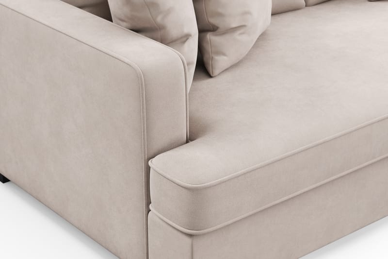 Rossita 3-sits Djup Sammetsoffa med hel dyna - Beige - Möbler - Vardagsrum - Soffor - Sammetssoffor
