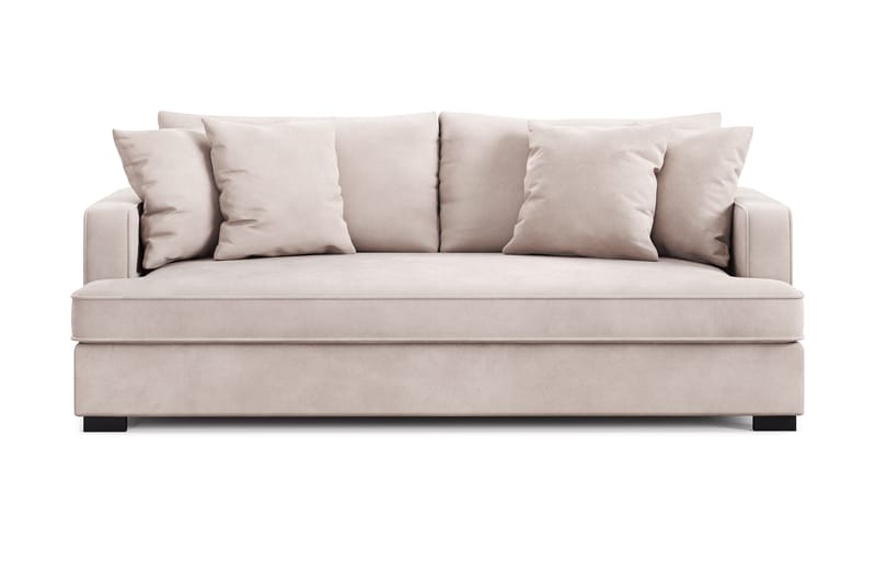 Rossita 3-sits Djup Sammetsoffa med hel dyna - Beige - Möbler - Vardagsrum - Soffor - Sammetssoffor