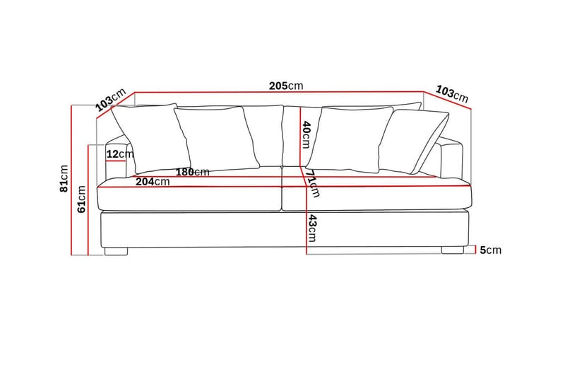 Rossita 3-sits Djup Soffa i Bouclé - Beige - Möbler - Vardagsrum - Soffor - 3-sits soffor