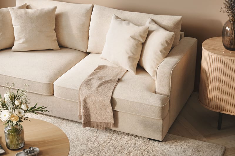Rossita 3-sits Djup Soffa i Chenille - Beige - Möbler - Vardagsrum - Soffor - 3-sits soffor