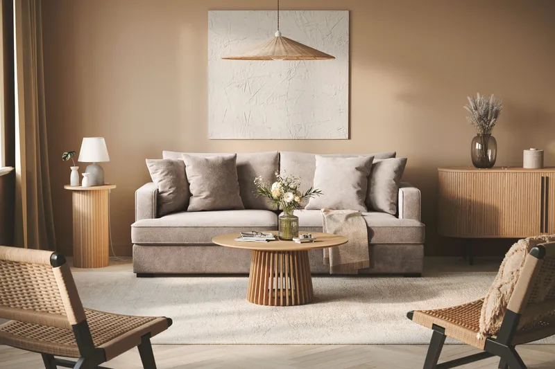 Rossita 3-sits Djup Soffa i Chenille - Grå / Brun - Möbler - Vardagsrum - Soffor - 3-sits soffor