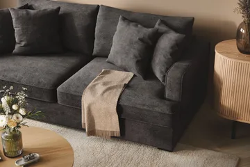 Rossita 3-sits Djup Soffa i Chenille - Svart - Möbler - Vardagsrum - Soffor - 3-sits soffor