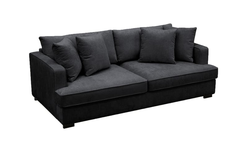 Rossita 3-sits Djup Soffa i Chenille - Svart - Möbler - Vardagsrum - Soffor - 3-sits soffor