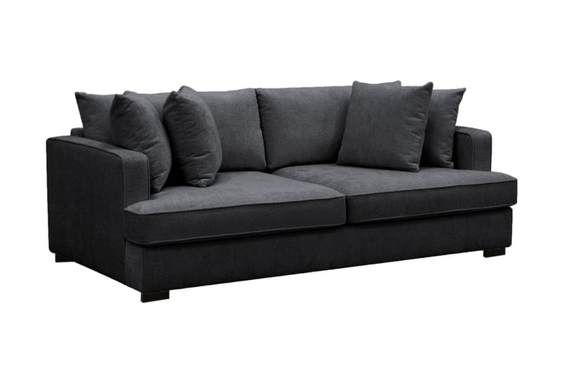 Rossita 3-sits Djup Soffa i Chenille - Svart - Möbler - Vardagsrum - Soffor - 3-sits soffor