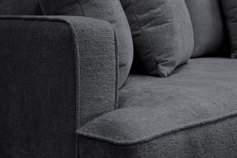 Rossita 3-sits Djup Soffa i Chenille - Trenza 01, Svart Chenille - Möbler - Vardagsrum - Soffor - 3-sits soffor