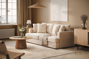 Rossita 3-sits Djup Soffa i Chenille - Trenza 06, Beige Chenille - Möbler - Vardagsrum - Soffor - 3-sits soffor