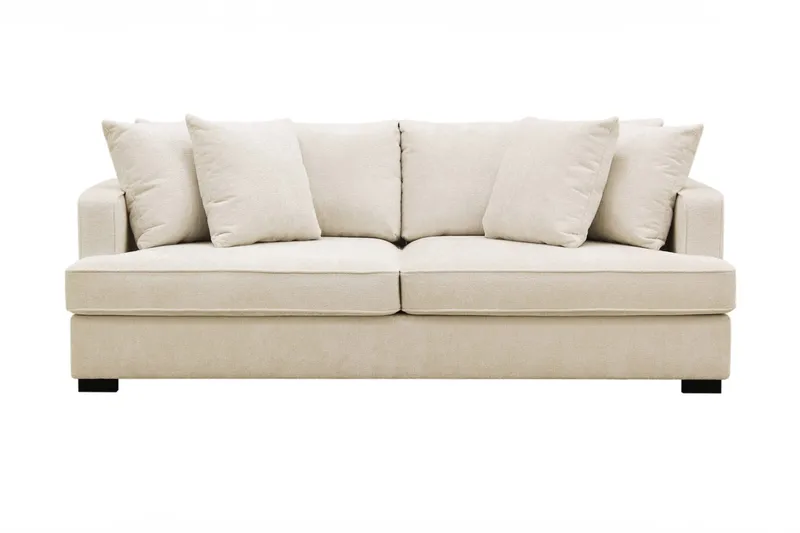 Rossita 3-sits Djup Soffa i Chenille - Trenza 06, Beige Chenille - Möbler - Vardagsrum - Soffor - 3-sits soffor