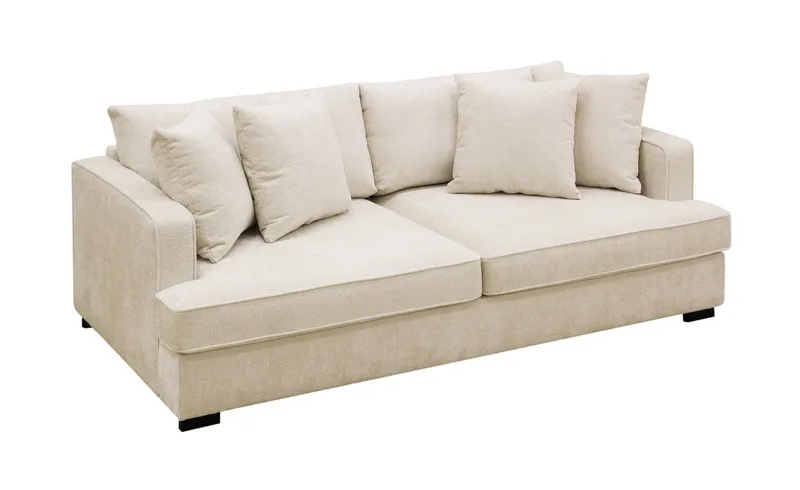 Rossita 3-sits Djup Soffa i Chenille - Trenza 06, Beige Chenille - Möbler - Vardagsrum - Soffor - 3-sits soffor