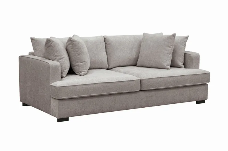 Rossita 3-sits Djup Soffa i Chenille - Trenza 08, Grå/Brun Chenille - Möbler - Vardagsrum - Soffor - 3-sits soffor