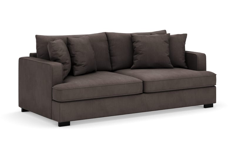 Rossita 3-sits Djup Soffa i Manchester - Mörkgrå - Möbler - Vardagsrum - Soffor - Sammetssoffor