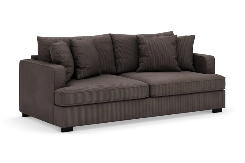 Rossita 3-sits Djup Soffa i Manchester - Mörkgrå - Möbler - Vardagsrum - Soffor - Sammetssoffor