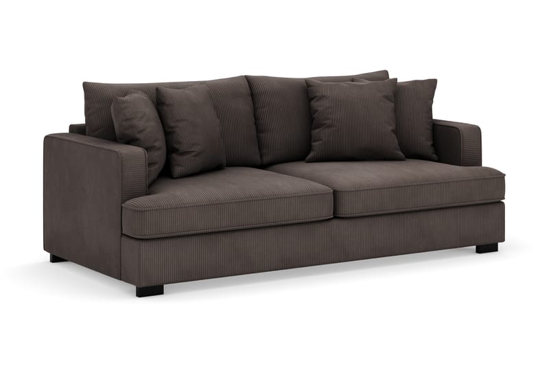 Rossita 3-sits Djup Soffa i Manchester - Mörkgrå - Möbler - Vardagsrum - Soffor - Sammetssoffor