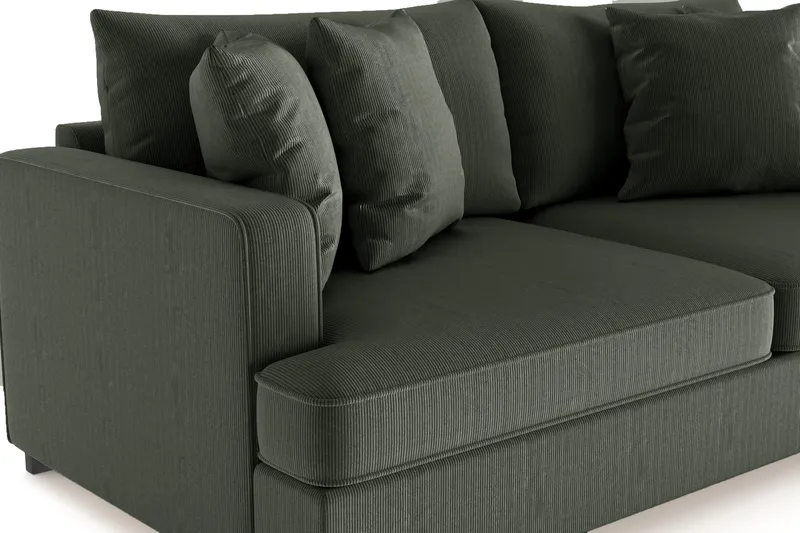 Rossita 3-sits Djup Soffa i Manchester - Mörkgrön - Möbler - Vardagsrum - Soffor - 3-sits soffor