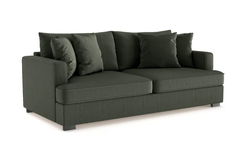 Rossita 3-sits Djup Soffa i Manchester - Mörkgrön - Möbler - Vardagsrum - Soffor - 3-sits soffor