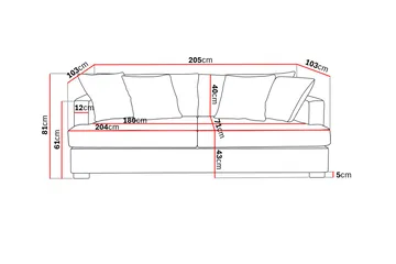 Rossita 3-sits Djup Soffa i Manchester - Offwhite - Möbler - Vardagsrum - Soffor - Sammetssoffor