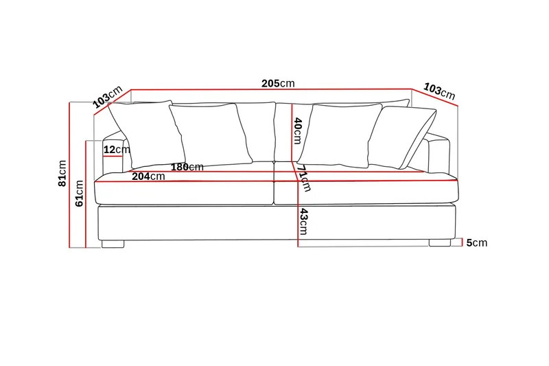 Rossita 3-sits Djup Soffa i Manchester - Taupe - Möbler - Vardagsrum - Soffor - Sammetssoffor