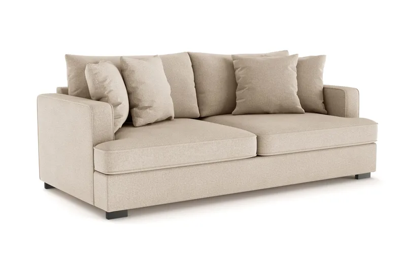 Rossita 3-sits Djup Soffa i Tyg - Beige - Möbler - Vardagsrum - Soffor - 3-sits soffor