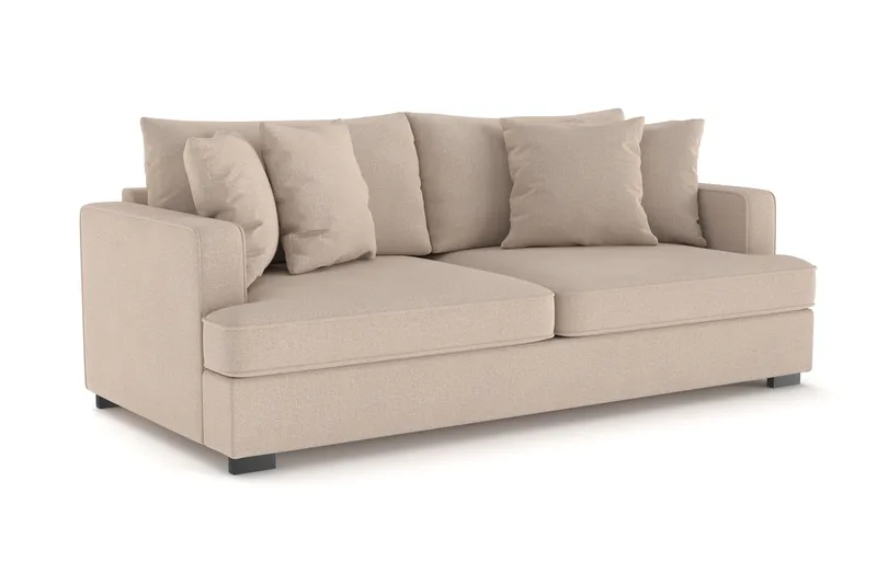 Rossita 3-sits Djup Soffa i Tyg - Beige - Möbler - Vardagsrum - Soffor - 3-sits soffor