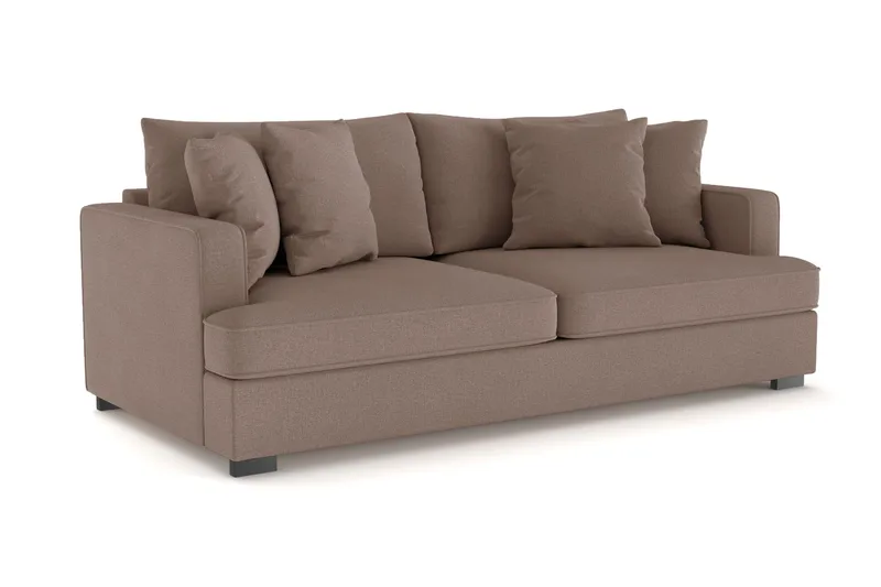 Rossita 3-sits Djup Soffa i Tyg - Brun - Möbler - Vardagsrum - Soffor - 3-sits soffor
